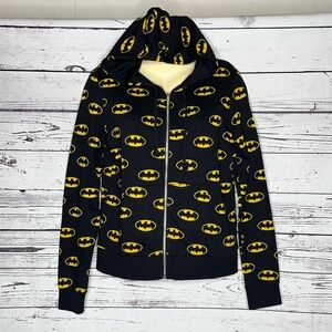 Divided by H&M Size M Black - Batman Logo Zip Front Hoodie Sweatshirt